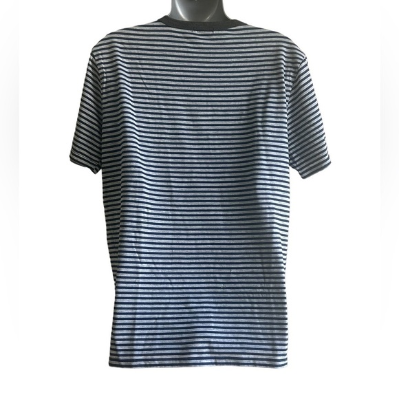 Broken English Grey and Navy Striped Crewneck Tee • Used • Size: Large - Picture 3 of 9